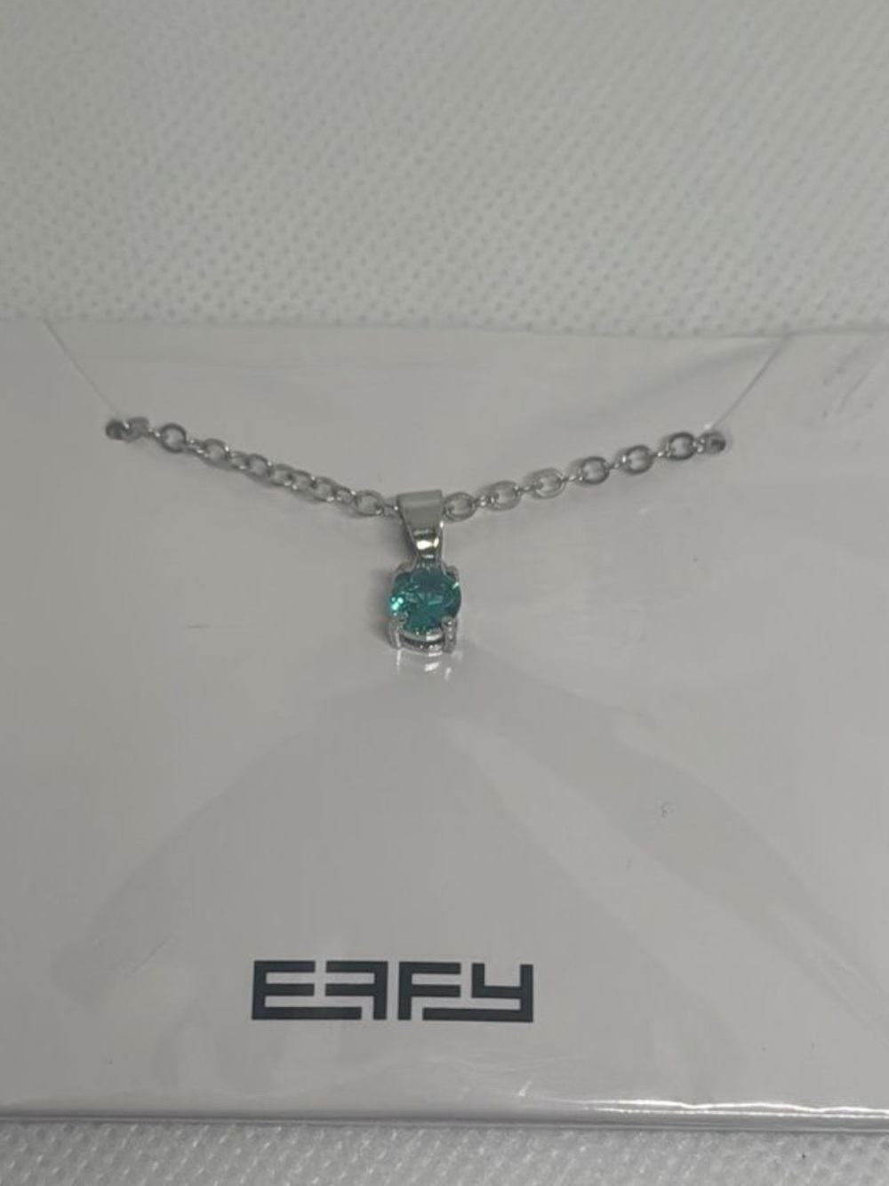 NWT EFFY Silver Teal Green Gemstone Necklace 18”